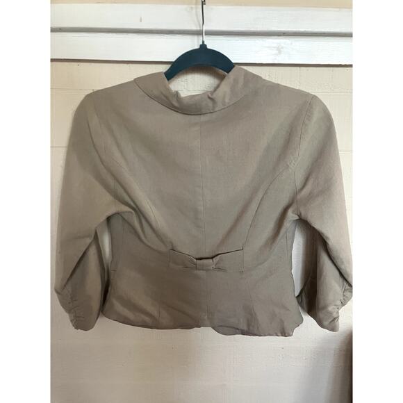 Vintage Y2k WET SEAL Linen Blazer Jacket w Bow Details Size Small S Office Siren - Picture 6 of 9